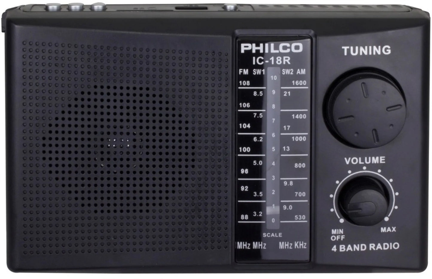 Radio Philco IC-18R Multibandas Recargable AM/FM/SW USB SD Negro