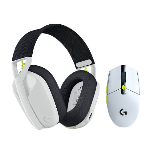 Audifono Gamer Logitech G435 y Mouse G305 Blanco