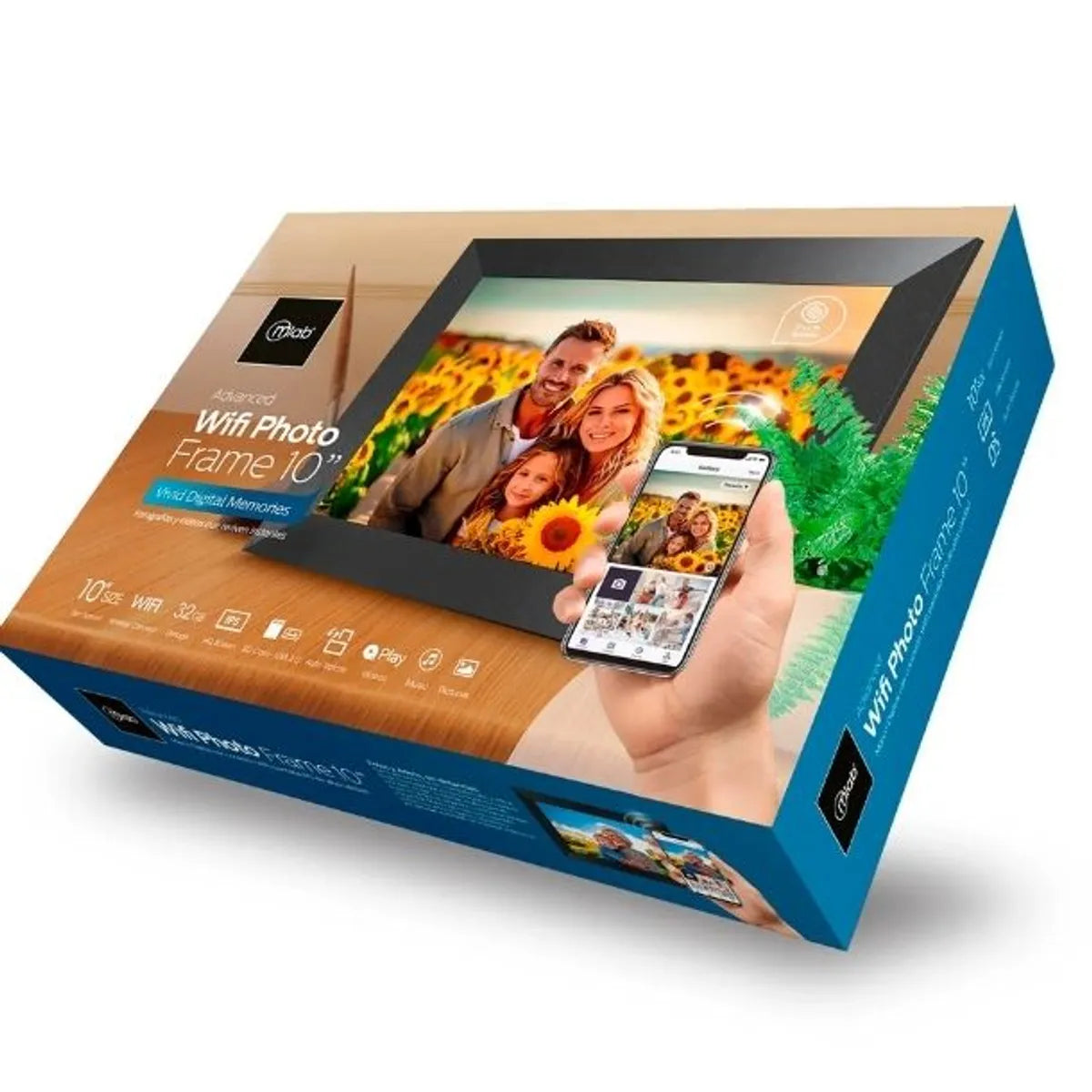 Marco Digital MLAB 10” WiFi App USB/SD Photo Frame Negro PF-100W