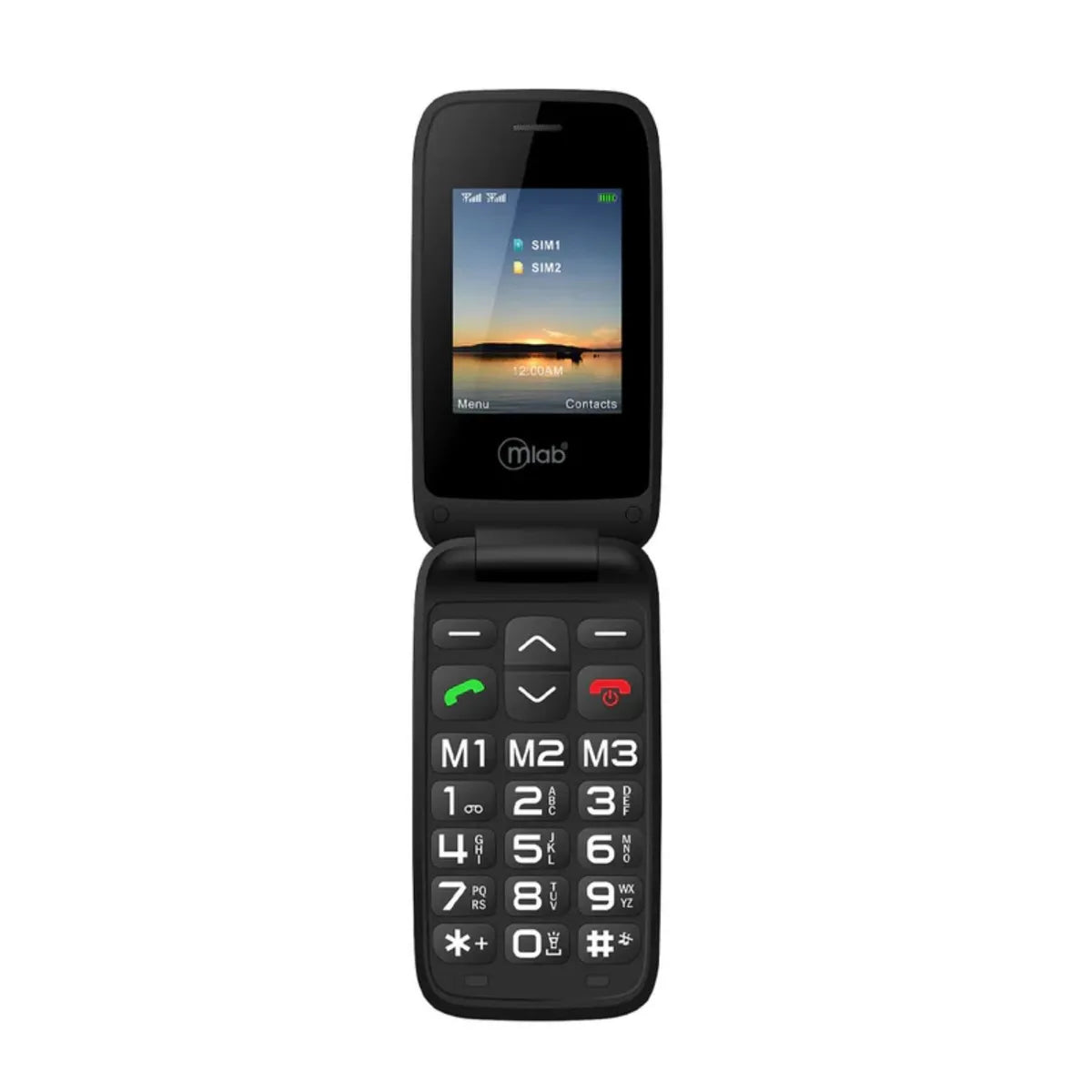 Teléfono Senior MLAB Shell 4G SOS 2.8” Plegable Negro