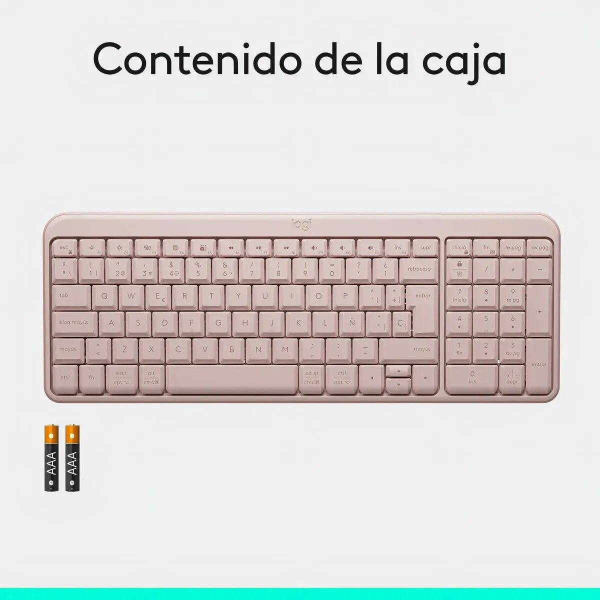 Teclado Inalámbrico Bluetooth Logitech K250 Rosado
