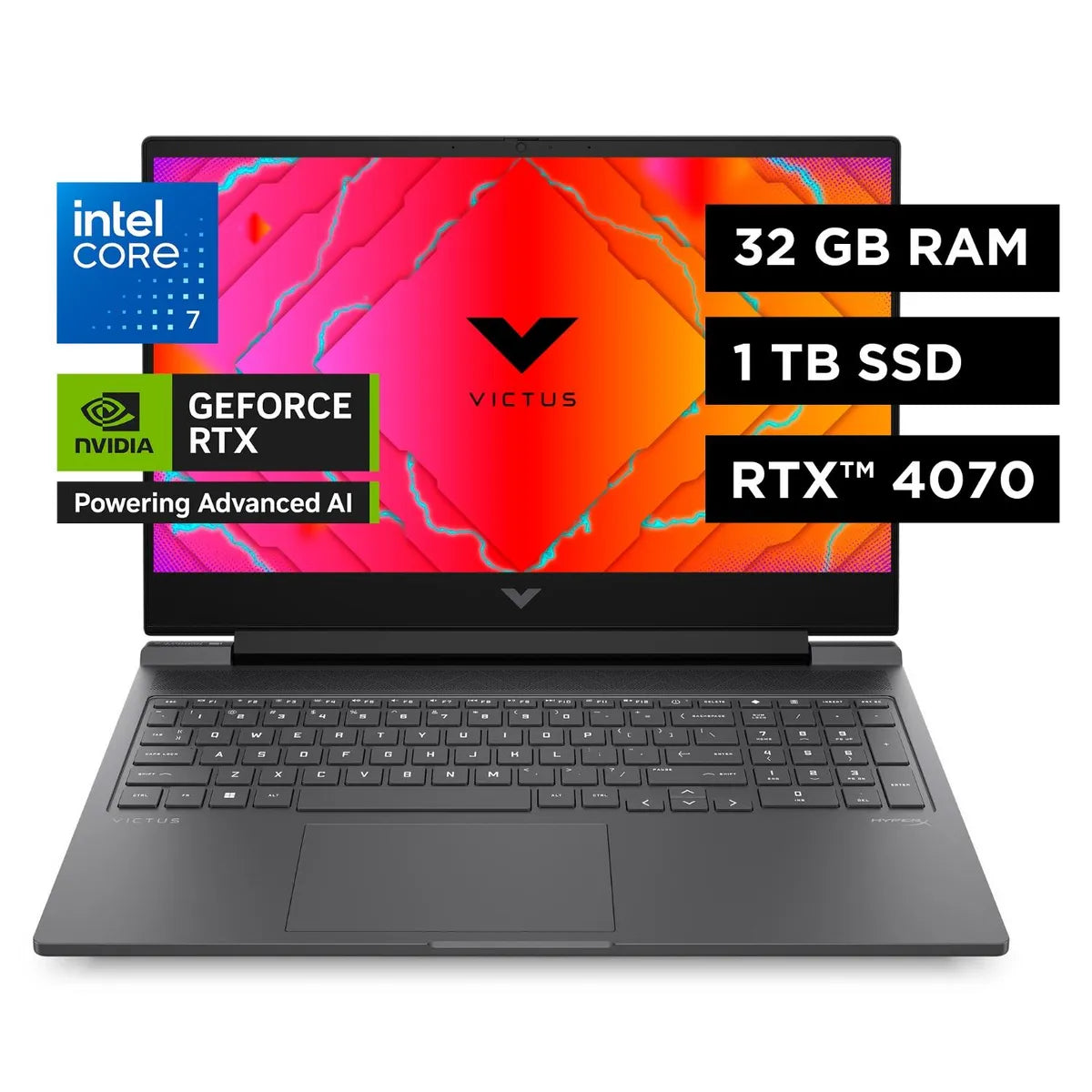 Notebook Gamer HP Victus 16-R1016LA Reacondicionado | Intel Core i7-14650HX | 32GB RAM | 1TB SSD | RTX 4070 | 16,1" FHD 144Hz