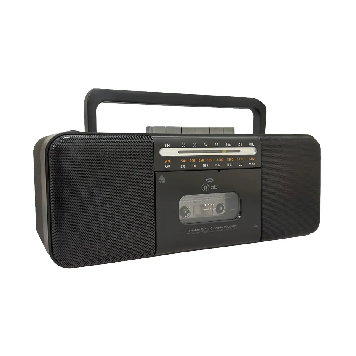 Radio Portátil Retro Cassette 1980’s 3 Bandas Bluetooth USB Recargable MLAB CF-28